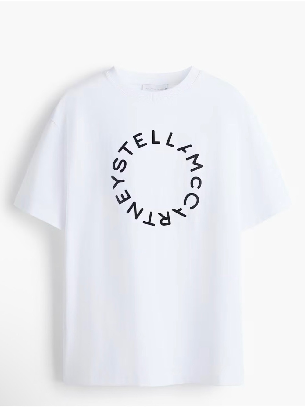 Stella McCartney White T-Shirt with Black Circular Logo